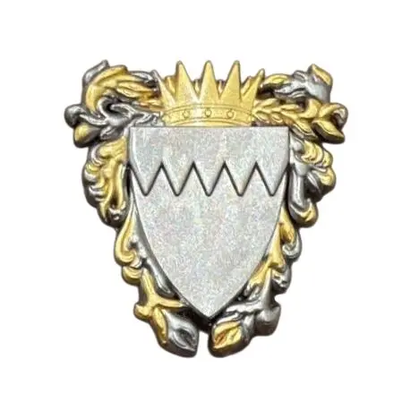 دبوس شعار البحرين المغناطيسي ثنائي اللون (ذهبي و فضي مطفي) طول ٣سم - Matt Dual (Silver and Gold) Bahrain Emblem Magnetic Pin 3cm